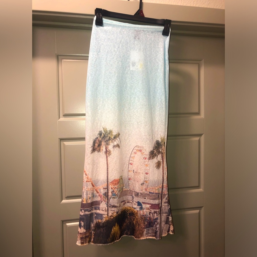 Scenic Print Maxi Skirt